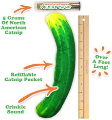 Meowijuana Refillable Get Kickin' Spicy Pickle Kicker Cat Plush Toy with Catnip slide 2 of 9