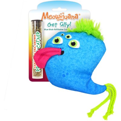 Meowijuana Meowijuana Refillable Get Silly Blue Blob Cat Plush Toy with Catnip