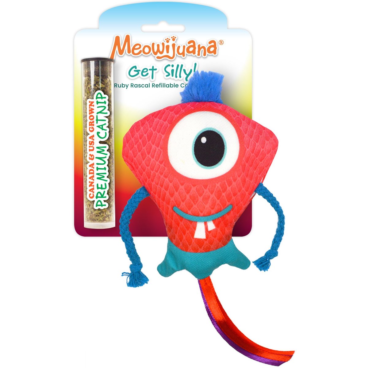 Meowijuana Refillable Get Silly Ruby Rascal Cat Plush Toy with Catnip
