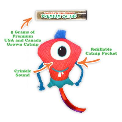 Show full view: Meowijuana Refillable Get Silly Ruby Rascal Cat Plush Toy with Catnip slide 2 of 9