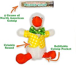 Meowijuana Refillable Get Sprung Duckling Cat Plush Toy with Catnip slide 2 of 8