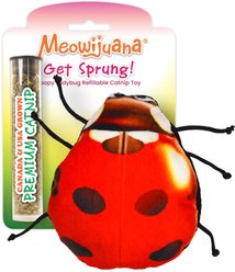 Meowijuana Refillable Get Sprung Ladybug Cat Plush Toy with Catnip