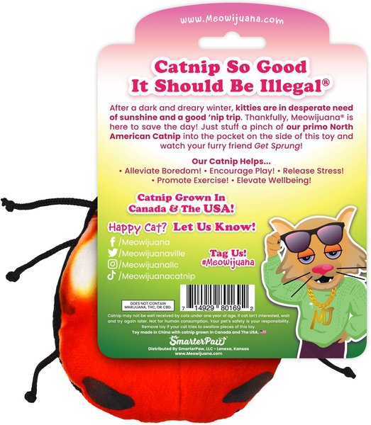 Show full view: Meowijuana Refillable Get Sprung Ladybug Cat Plush Toy with Catnip slide 6 of 6