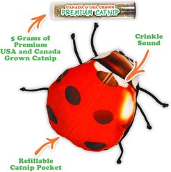 Meowijuana Refillable Get Sprung Ladybug Cat Plush Toy with Catnip slide 2 of 8