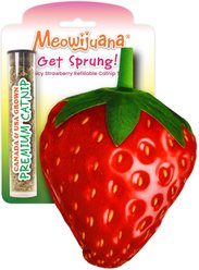 Meowijuana Refillable Get Sprung Strawberry Cat Plush Toy with Catnip