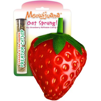 Meowijuana Meowijuana Refillable Get Sprung Strawberry Cat Plush Toy with Catnip