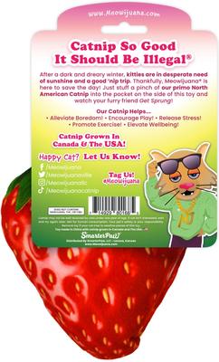 Show full view: Meowijuana Refillable Get Sprung Strawberry Cat Plush Toy with Catnip slide 6 of 7