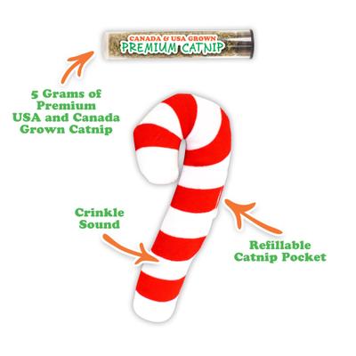 Show full view: Meowijuana Christmas Refillable Get Twisted Candy Cane Cat Toy slide 2 of 5