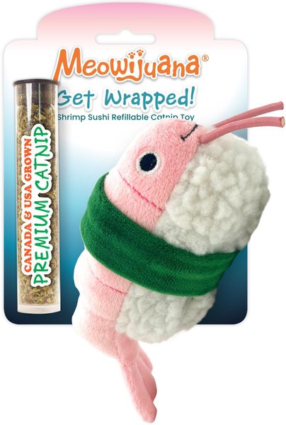Show full view: Meowijuana Refillable Get Wrapped Sushi Cat Toy slide 1 of 9