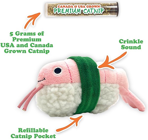 Show full view: Meowijuana Refillable Get Wrapped Sushi Cat Toy slide 2 of 9