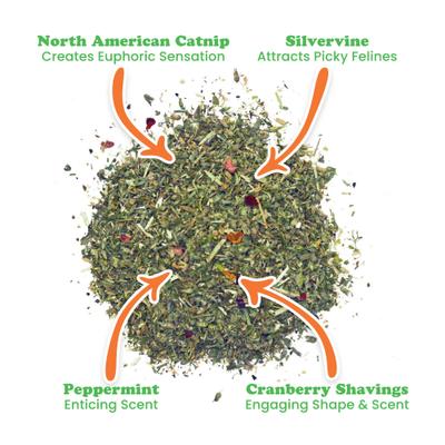 Show full view: Meowijuana Santa's Secret Stash Peppermint, Cranberry, Silvervine Blend Catnip, 20-g tube slide 3 of 6