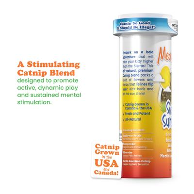 Show full view: Meowijuana Sierra Sunshine Sunflower, Honeysuckle, Silvervine Catnip Blend, 26-gm bottle slide 4 of 6