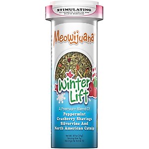 Meowijuana Winter Lift Peppermint, Cranberry, Silvervine, & Catnip Blend Catnip, 26-g jar