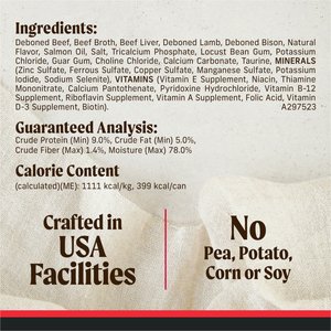 Merrick Adult Grain-Free Beef, Lamb & Bison Pate Canned Dog Food, 12.7-oz can, case of 12
