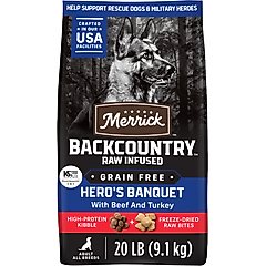 Merrick Backcountry Freeze-Dried Raw Hero's Banquet Recipe Dry Dog Food, 20-lb bag