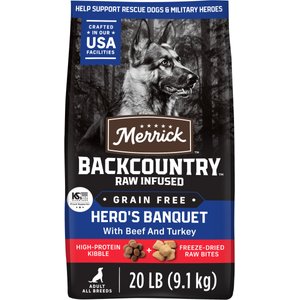 Merrick Backcountry Freeze-Dried Raw Hero's Banquet Recipe Dry Dog Food, 20-lb bag