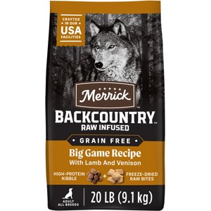 Merrick Backcountry Raw Infused Grain-Free Big Game Recipe Freeze-Dried Dog Food, 20-lb bag