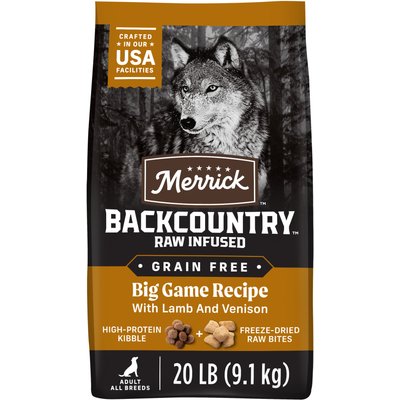 Merrick Merrick Backcountry Raw Infused Grain-Free Big Game Recipe Freeze-Dried Dog Food, 20-lb bag