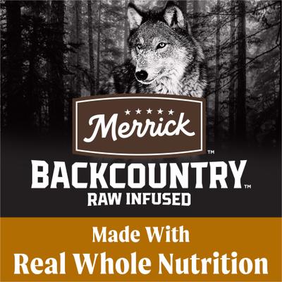 Show full view: Merrick Backcountry Raw Infused Grain-Free Big Game Recipe Freeze-Dried Dog Food, 4-lb bag slide 5 of 13