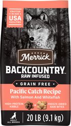 Merrick Backcountry Raw Infused Grain-Free Chicken-Free Pacific Catch Recipe Dry Dog Food, 20-lb bag