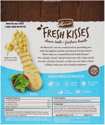 Show full view: Merrick Backcountry Raw Infused Grain-Free Dry Food Great Plains Red Recipe + Fresh Kisses Double-Brush Mint Breath Strip Infused Medium Dental Dog Treats slide 3 of 9