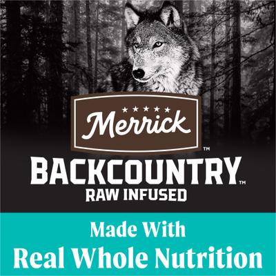Show full view: Merrick Backcountry Raw Infused Grain-Free Game Bird Recipe Freeze-Dried Dog Food, 20-lb bag slide 5 of 13