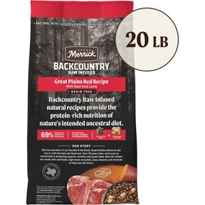Merrick Backcountry Raw Infused Grain-Free Great Plains Red Recipe Freeze-Dried Dog Food, 20-lb bag