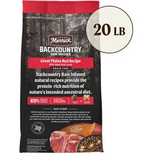Merrick Backcountry Raw Infused Grain-Free Great Plains Red Recipe Freeze-Dried Dog Food, 20-lb bag