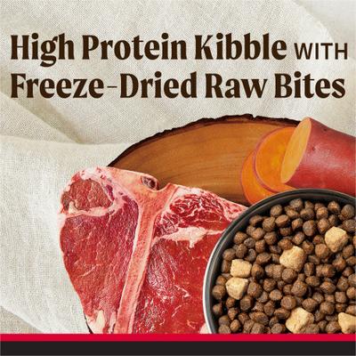 Show full view: Merrick Backcountry Raw Infused Grain-Free Great Plains Red Recipe Freeze-Dried Dog Food, 4-lb bag slide 4 of 13