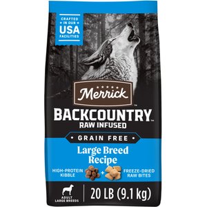 Merrick Backcountry Raw Infused Grain-Free Large Breed Recipe Freeze-Dried Dog Food, 20-lb bag