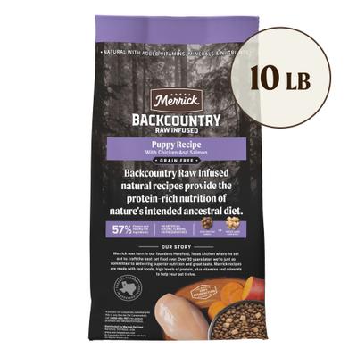 Show full view: Merrick Backcountry Raw Infused Grain-Free Puppy Recipe Freeze-Dried Dog Food, 10-lb bag slide 3 of 13