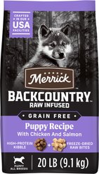 Merrick Backcountry Raw Infused Grain-Free Puppy Recipe Freeze-Dried Dog Food, 20-lb bag
