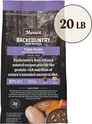Show full view: Merrick Backcountry Raw Infused Grain-Free Puppy Recipe Freeze-Dried Dog Food, 20-lb bag slide 3 of 13