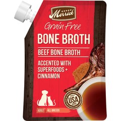 Merrick Beef Bone Broth Grain-Free Wet Dog & Cat Food Topper, 16-oz pouch