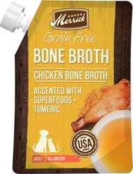 Merrick Chicken Bone Broth Grain-Free Wet Dog Food Topper, 16-oz pouch