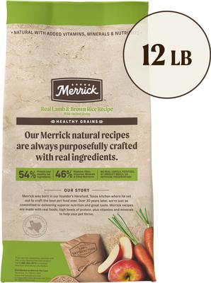 Show full view: Merrick Classic Healthy Grains Dry Dog Food Real Lamb + Brown Rice Recipe with Ancient Grains, 12-lb bag slide 3 of 12