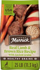 Merrick Classic Healthy Grains Dry Dog Food Real Lamb + Brown Rice Recipe with Ancient Grains, 25-lb bag