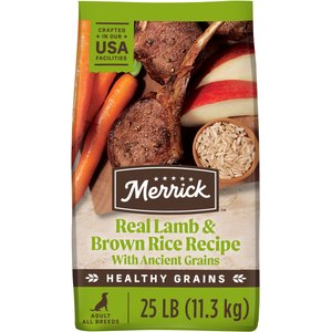 Merrick Classic Healthy Grains Dry Dog Food Real Lamb + Brown Rice Recipe with Ancient Grains, 25-lb bag