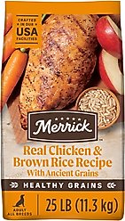 Merrick Classic Healthy Grains Real Chicken + Brown Rice Recipe with Ancient Grains Adult Dry Dog Food, 25-lb bag