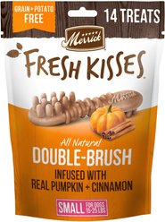 Merrick Fresh Kisses Dental Chews Pumpkin & Cinnamon Natural Small Dog Dental Treats, 8.8-oz pouch