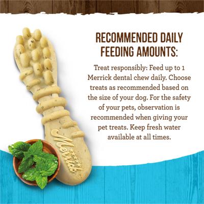 Show full view: Merrick Fresh Kisses Double-Brush Mint Breath Strip Infused Medium Dental Dog Treats, 22 count slide 9 of 12