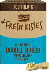 Merrick Fresh Kisses Double-Brush Mint Breath Strip Infused X-Small Dental Dog Treats, 106 count