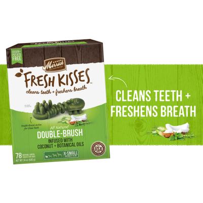 Show full view: Merrick Fresh Kisses Infused with Coconut Oil & Botanicals Extra Small Dental Dog Treats, 78 count slide 3 of 11