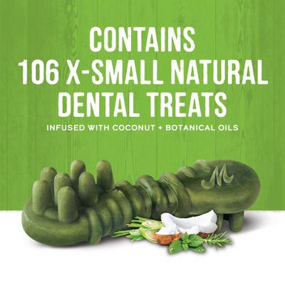 Show full view: Merrick Fresh Kisses Infused with Coconut Oil & Botanicals Extra Small Dental Dog Treats, 78 count slide 4 of 11