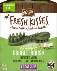 Merrick Fresh Kisses Infused with Coconut Oil & Botanicals Large Dental Dog Treats, 16 count