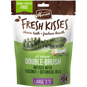 Merrick Fresh Kisses Infused with Coconut Oil & Botanicals Large Dental Dog Treats, 4 count