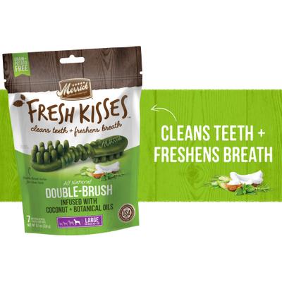 Show full view: Merrick Fresh Kisses Infused with Coconut Oil & Botanicals Large Dental Dog Treats, 7 count slide 3 of 11