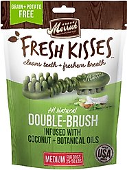Merrick Fresh Kisses Infused with Coconut Oil & Botanicals Medium Dental Dog Treats, 10 count