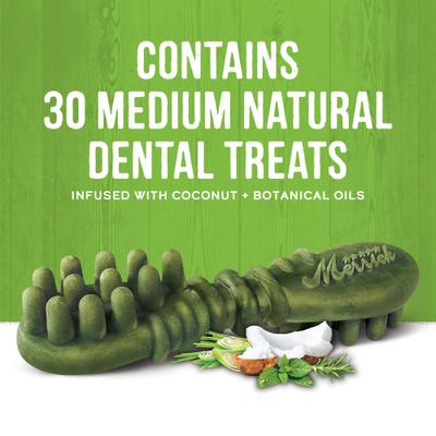 Show full view: Merrick Fresh Kisses Infused with Coconut Oil & Botanicals Medium Dental Dog Treats, 10 count slide 4 of 11