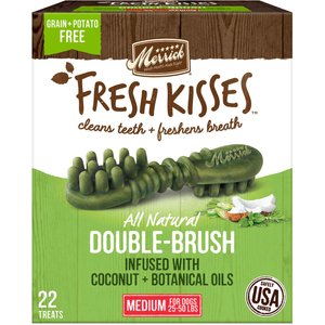 Merrick Fresh Kisses Infused with Coconut Oil & Botanicals Medium Dental Dog Treats, 22 count